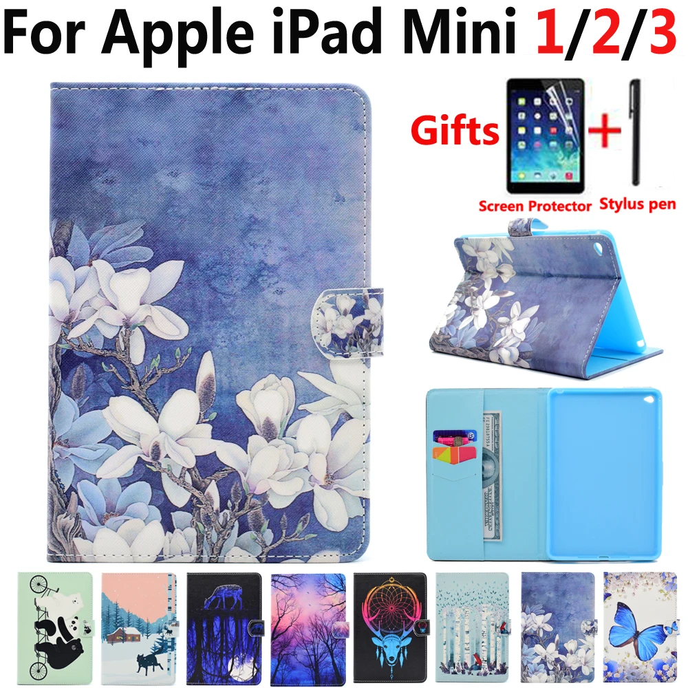 Чехол с цветочным рисунком для Apple iPad Mini 1 2 3 7 9 дюйма|Чехлы планшетов и электронных