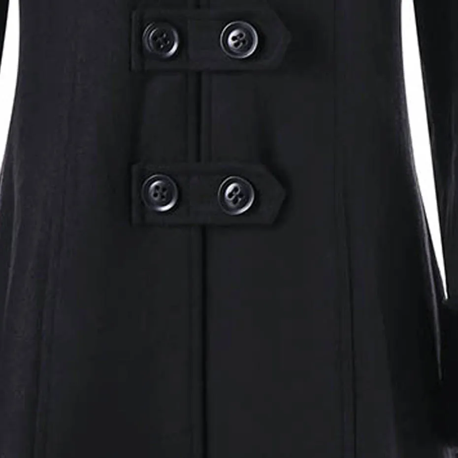 Hooded Women Coat Winter Faux Fur Warm Outwear Lace Up mid- long-coat Black Double Breasted Plus Size 2XL Wool Long Coat Women
Hooded Women Coat Winter Faux Fur Warm Outwear Lace Up mid- long-coat Black Double Breasted Plus Size 2XL Wool Long Coat Women