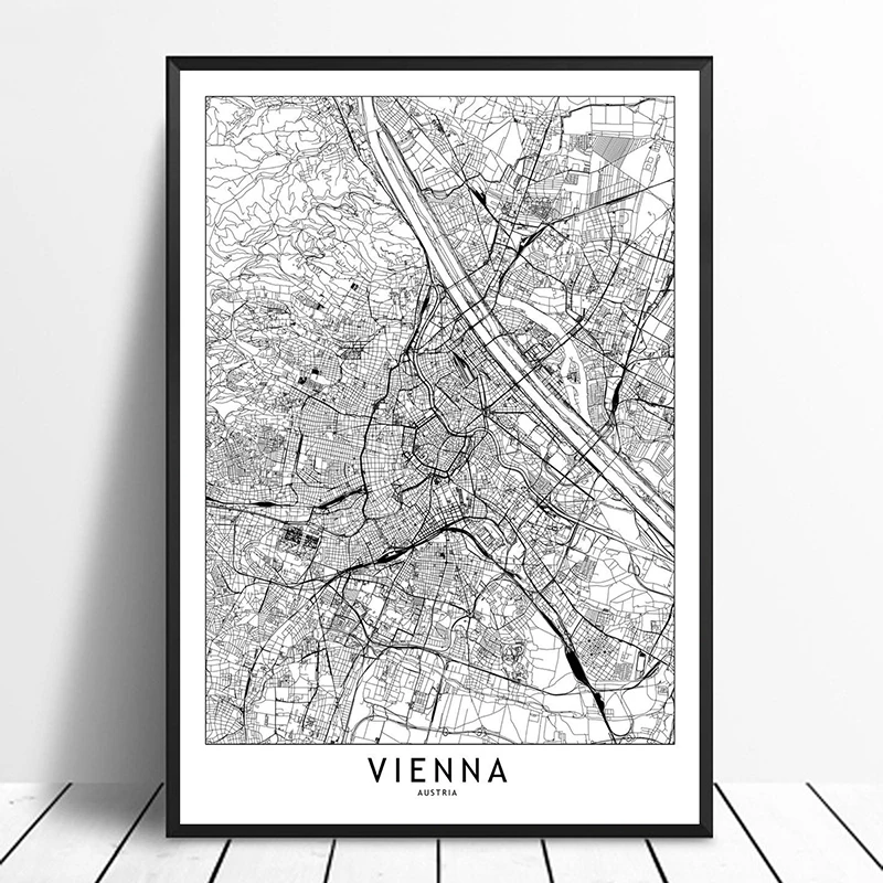 Vienna Black White Custom World City Map Posters Prints Nordic Style Wall Art Pictures Home Decor Canvas Painting
Vienna Black White Custom World City Map Posters Prints Nordic Style Wall Art Pictures Home Decor Canvas Painting