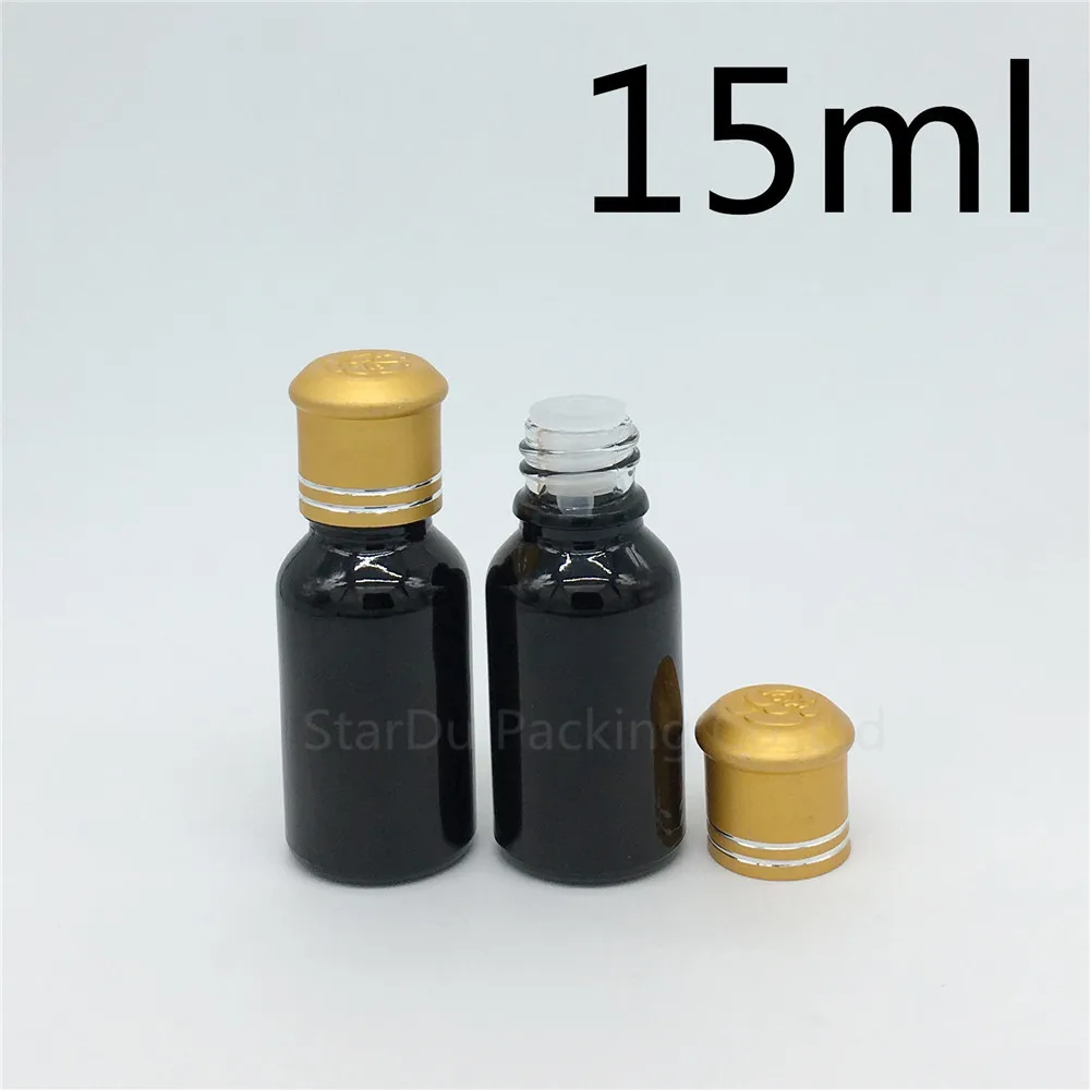 200pcs/lot 15ML Black Bottle , 15cc Vials Essential Oil Bottle with Decorative pattern cap 15cc Perfume glass bottles
200pcs/lot 15ML Black Bottle , 15cc Vials Essential Oil Bottle with Decorative pattern cap 15cc Perfume glass bottles