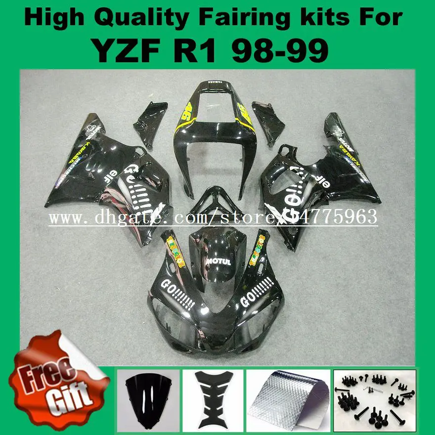 Free screws+gifts Injection Mold For Yamaha Yzf R1 1998 1999 Black GO! Motorcycle Bodywork Fairings
Free screws+gifts Injection Mold For Yamaha Yzf R1 1998 1999 Black GO! Motorcycle Bodywork Fairings