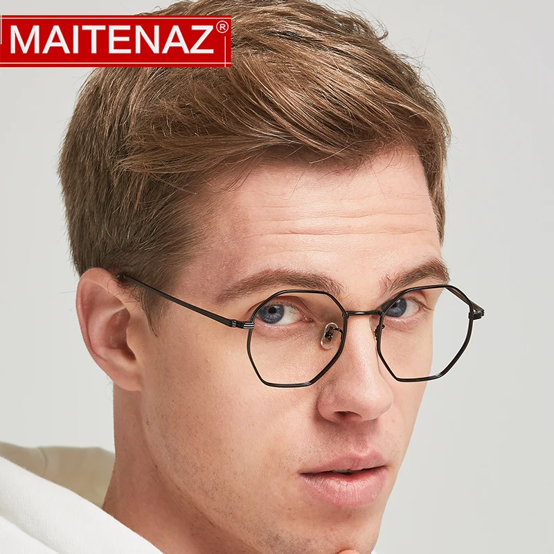 MAITENAZ Titanium Polygonal Irregular Prescription Eyeglasses Vintage Myopia Hyperopia Glasses for Men Women Comfortable CT30003
MAITENAZ Titanium Polygonal Irregular Prescription Eyeglasses Vintage Myopia Hyperopia Glasses for Men Women Comfortable CT30003