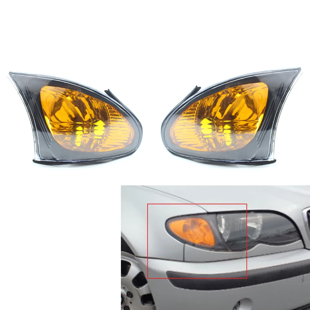 

Car Turn signal Corner Lights Light Cover Shape Yellow Lens 02-05 For BMW E46 325i 330i 325Xi 330Xi 4DR 3 Series