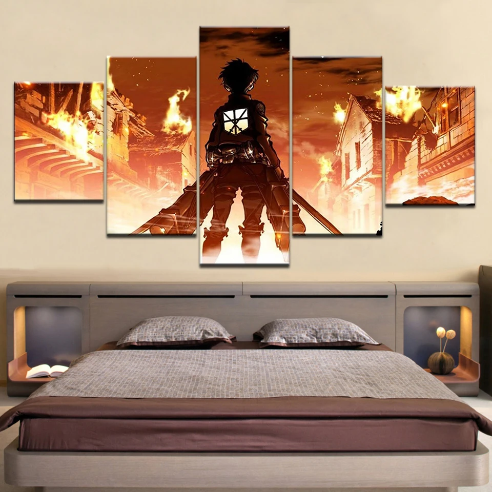 Modular Canvas Paintings Wall Art Home Decor HD Prints 5 Pieces Attack on Titan Eren Yeager Pictures Animation Posters Framework
Modular Canvas Paintings Wall Art Home Decor HD Prints 5 Pieces Attack on Titan Eren Yeager Pictures Animation Posters Framework