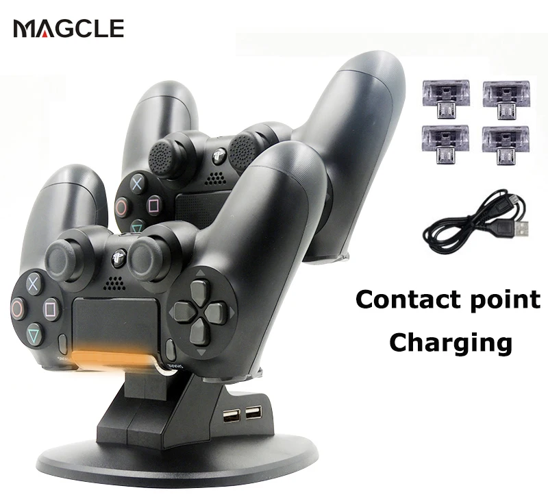 

Magcle Dual Controllers Charger Charging Dock Stand Station For Sony PlayStation 4 PS4 PS 4 Game Gaming Wireless Controller