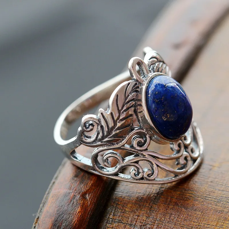 Ecoworld Ge silver wholesale 925 sterling silver ring inlaid with Lapis Thai silver handmade natural ring Nvjie Retro
Ecoworld Ge silver wholesale 925 sterling silver ring inlaid with Lapis Thai silver handmade natural ring Nvjie Retro