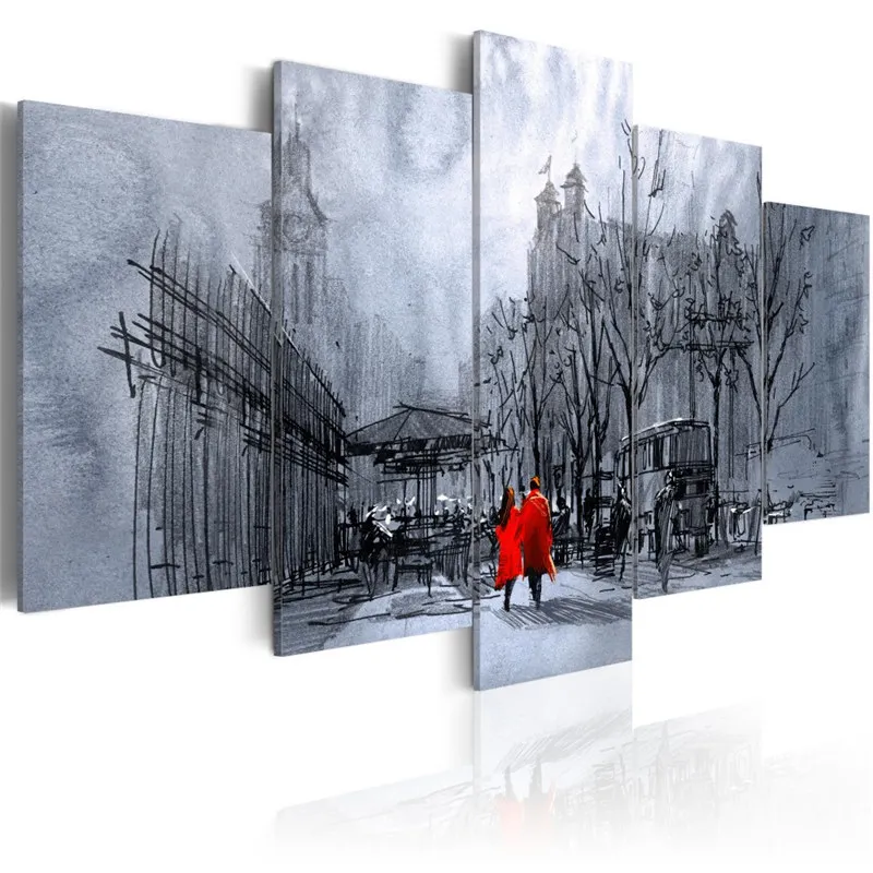 5 Pieces Happy Lover Canvas Painting Abstract Wall Art Avenue Modern Nostalgic Poster Modular Pictures for Living Room Decor
5 Pieces Happy Lover Canvas Painting Abstract Wall Art Avenue Modern Nostalgic Poster Modular Pictures for Living Room Decor
