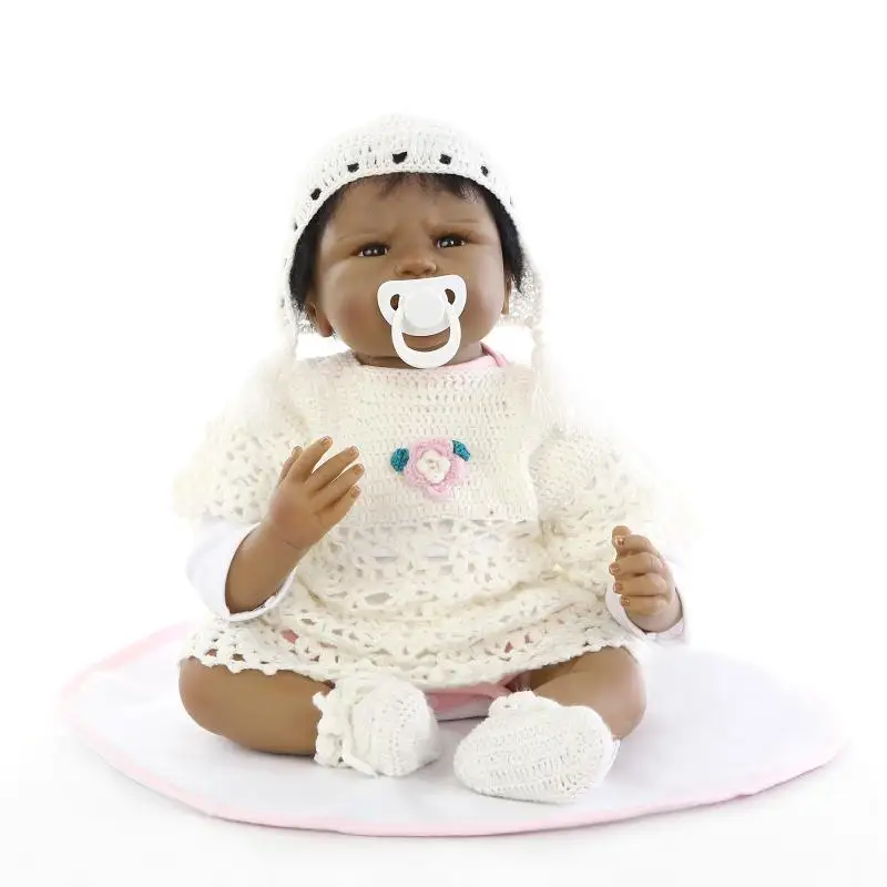 55cm Lifelike Reborn Black Girl Dolls Silicone Vinyl Handmade Ethnic Dolls Sweater Baby Gift
55cm Lifelike Reborn Black Girl Dolls Silicone Vinyl Handmade Ethnic Dolls Sweater Baby Gift