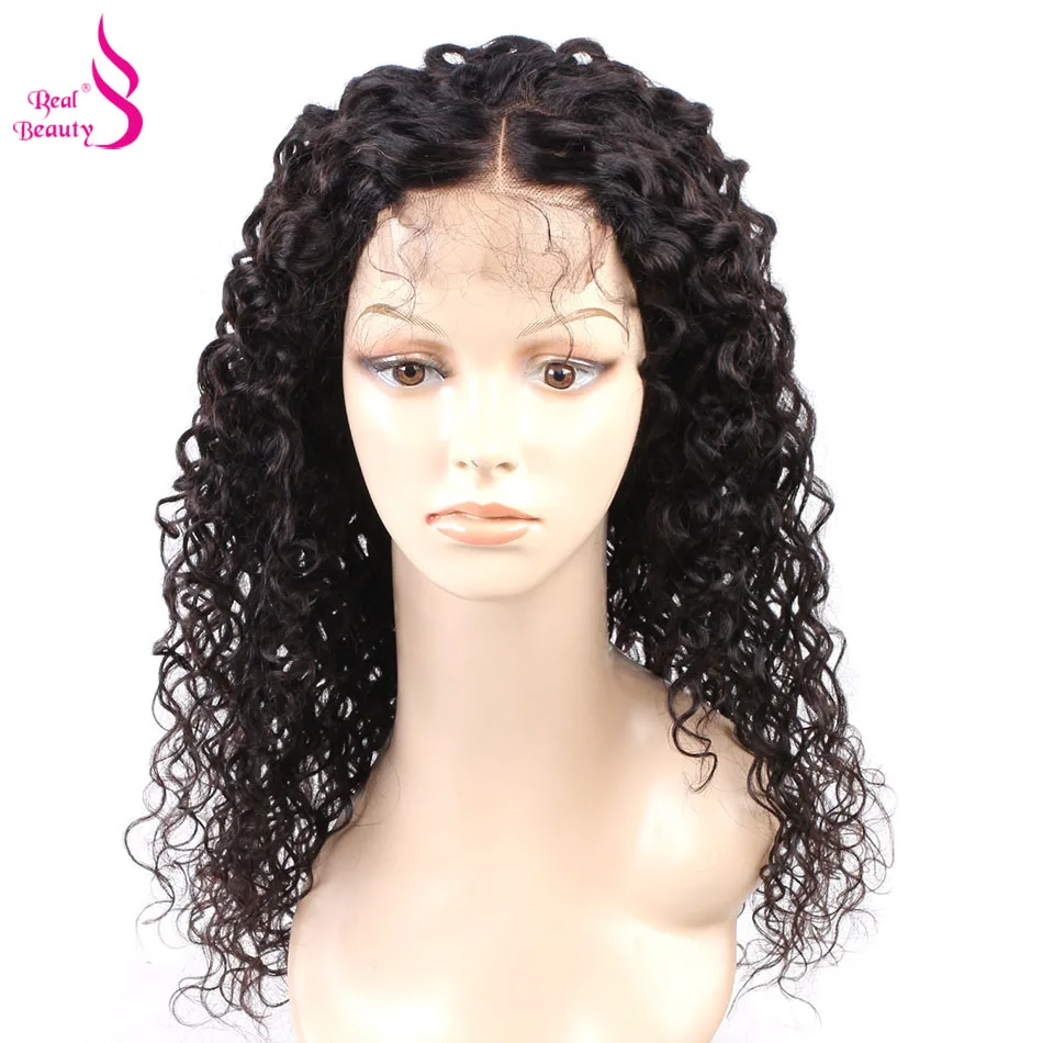 RealBeauty волнистые парики с волнистым кружевом перуанские прямые волосы 4x4 U части