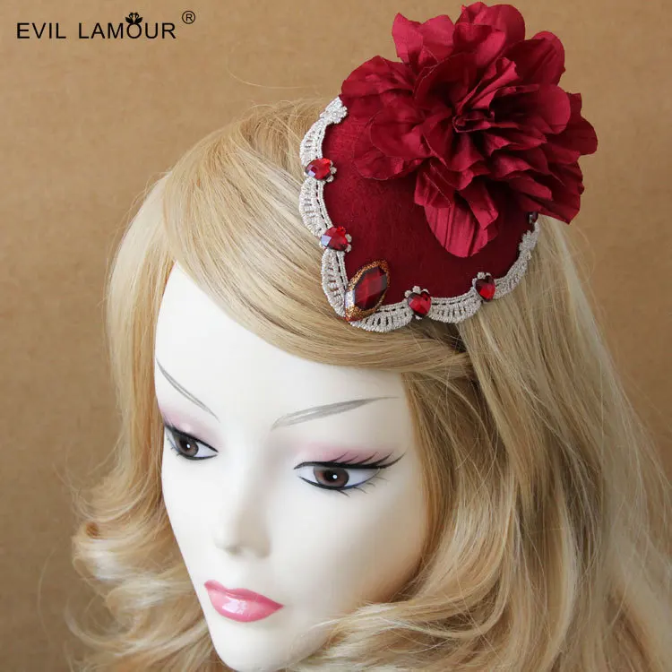 Princess lolita hair accessories Vintage burgundy yarn flower Little hat brides lace hair clip deserve cosplay clip FJ - 136
Princess lolita hair accessories Vintage burgundy yarn flower Little hat brides lace hair clip deserve cosplay clip FJ - 136