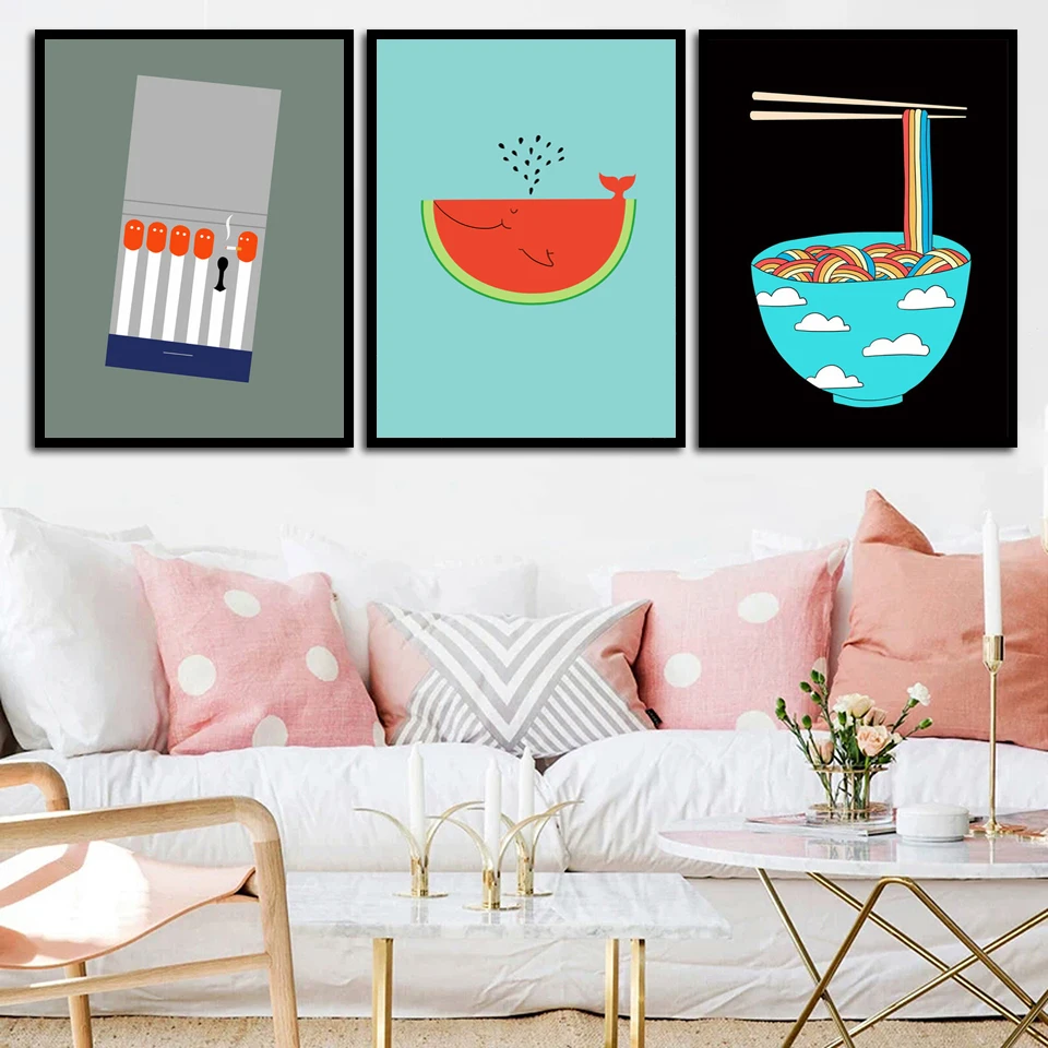 Cute Cartoon Watermelon Noodles Wall Art Canvas Painting Pop A4 Art Posters and Prints for Living Room Home Decoration Picture
Cute Cartoon Watermelon Noodles Wall Art Canvas Painting Pop A4 Art Posters and Prints for Living Room Home Decoration Picture