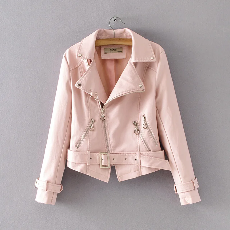 2021 Fashion Motorcycle Faux Pu Leather Jacket Women Spring Autumn Turn-down Collar Zipper Short Coat Female Leather Jacket
2021 Fashion Motorcycle Faux Pu Leather Jacket Women Spring Autumn Turn-down Collar Zipper Short Coat Female Leather Jacket