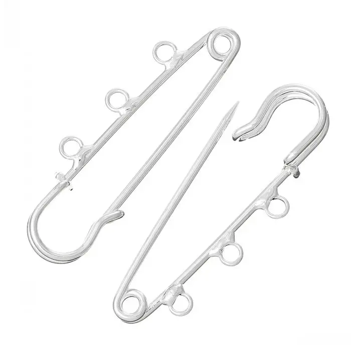 DoreenBeads Safety Pins Brooch Connectors Findings silver color 3 Loops 5cm x 1.6cm(2" x 5/8"),20PCs
DoreenBeads Safety Pins Brooch Connectors Findings silver color 3 Loops 5cm x 1.6cm(2" x 5/8"),20PCs