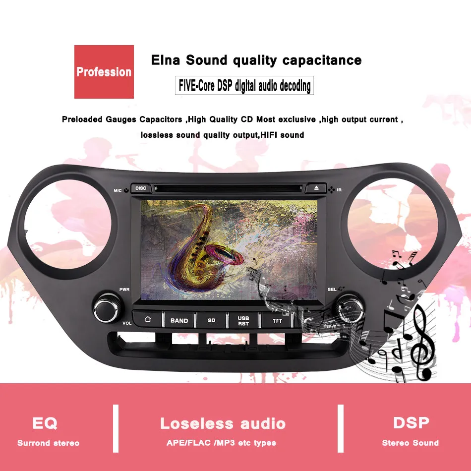 HD 1024*600 android 10 0 Восьмиядерный 3/4G WIFI DAB USB автомобильный DVD радио плеер для Hyundai I10 2014