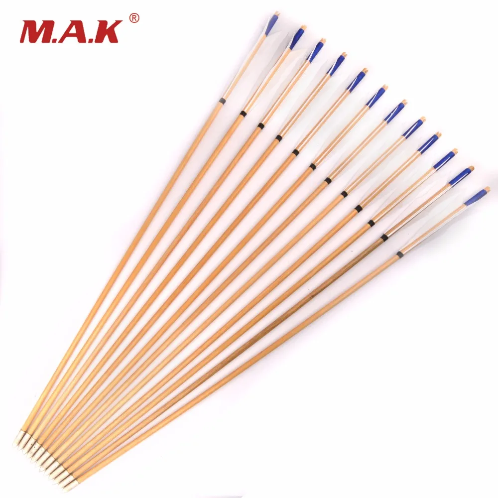 6/12/24 Pcs Wooden Arrow Length 80cm OD 8.6mm with Turkey Feather and Steel Tips For Compound Bow Archery Hunting Shooting
6/12/24 Pcs Wooden Arrow Length 80cm OD 8.6mm with Turkey Feather and Steel Tips For Compound Bow Archery Hunting Shooting
