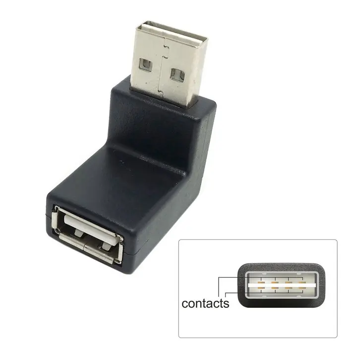 Удлинительный адаптер USB 2 0 A типа Папа мама двусторонний дизайн с углом наклона 90