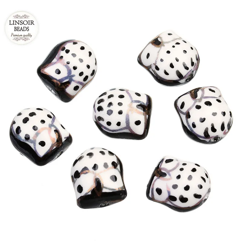 LINSOIR 10pcs/lot Cute Owl Ceramic Beads 15x16mm Porcelain Owl Charm Spacer Beads for Kids Bracelets DIY Jewelry Making Findings
LINSOIR 10pcs/lot Cute Owl Ceramic Beads 15x16mm Porcelain Owl Charm Spacer Beads for Kids Bracelets DIY Jewelry Making Findings