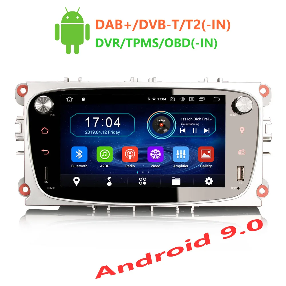 Фото Erisin ES4909FS Автомагнитола 7 'ƈ Din Android 9 0 автомобильный dvd плеер для Focus S Max 2008 2011 GPS