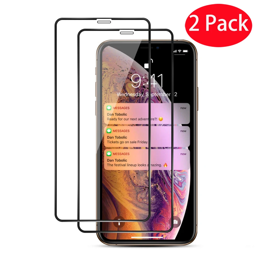 2 шт/для iPhone XS MAX XR X Защитное стекло для экрана на 7 8 Plus 5 5S 6 закаленное