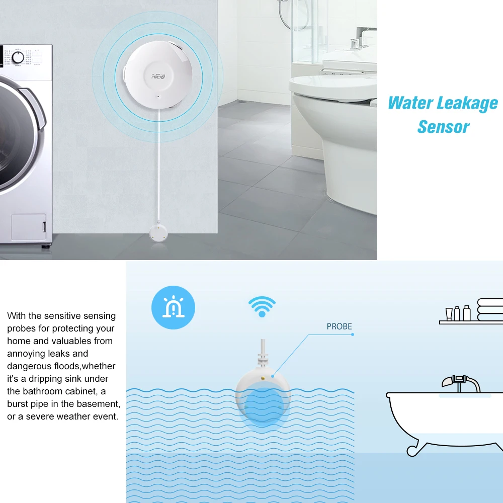 NEO Smart WIFI Water Flood Sensor WIFI Water Leakage Detector App Notification Alerts Water Sensor Alarm Leak Alarm Home Securit
NEO Smart WIFI Water Flood Sensor WIFI Water Leakage Detector App Notification Alerts Water Sensor Alarm Leak Alarm Home Securit