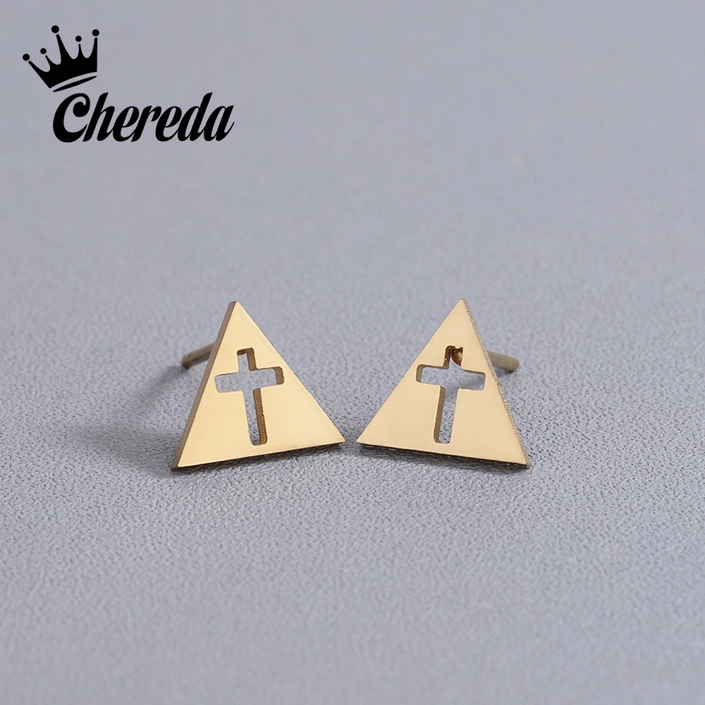 Chereda Punk Stainless Steel Earrings Female Gold Color Hollow Cross Stud Earrings for Women Geometric Earrings Jewelry
Chereda Punk Stainless Steel Earrings Female Gold Color Hollow Cross Stud Earrings for Women Geometric Earrings Jewelry