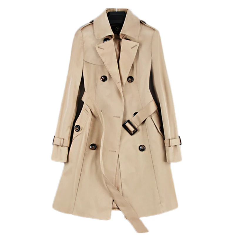 2019 Spring Autumn New Female Slim Street Windbreaker Business Outerwear Women Classic Double Breasted Mid-long Trench Coat
2019 Spring Autumn New Female Slim Street Windbreaker Business Outerwear Women Classic Double Breasted Mid-long Trench Coat