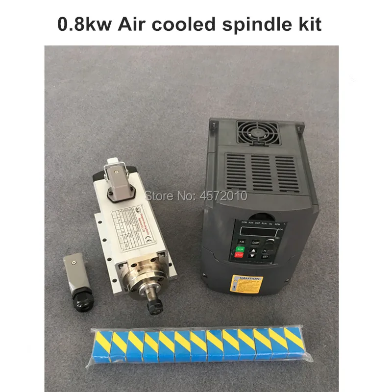 CNC Router Spindle 800W Air Cooled Spindle Kit 0.8KW Motor + 1.5KW 220v Inverter+ 13pcs ER11 Collet
CNC Router Spindle 800W Air Cooled Spindle Kit 0.8KW Motor + 1.5KW 220v Inverter+ 13pcs ER11 Collet