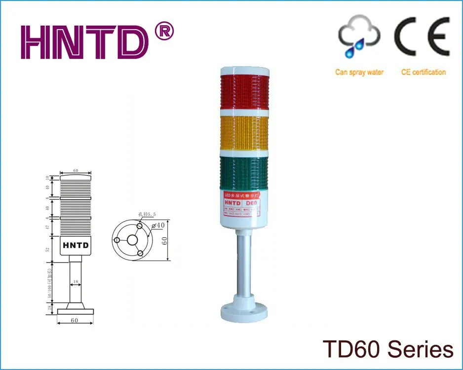 HNTD 60 Rod type 24V often bright 3 layer with Buzzer LED Indicator Light CNC Machine tool working Warning lamp
HNTD 60 Rod type 24V often bright 3 layer with Buzzer LED Indicator Light CNC Machine tool working Warning lamp