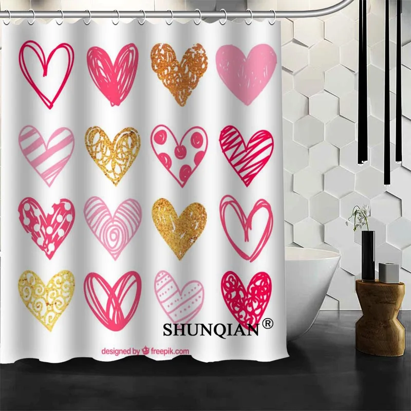 Custom Love Heart Shower Curtain 12 Hooks For The Bathroom High Quality Polyester Fabric Bath Curtain 3D Printing
Custom Love Heart Shower Curtain 12 Hooks For The Bathroom High Quality Polyester Fabric Bath Curtain 3D Printing