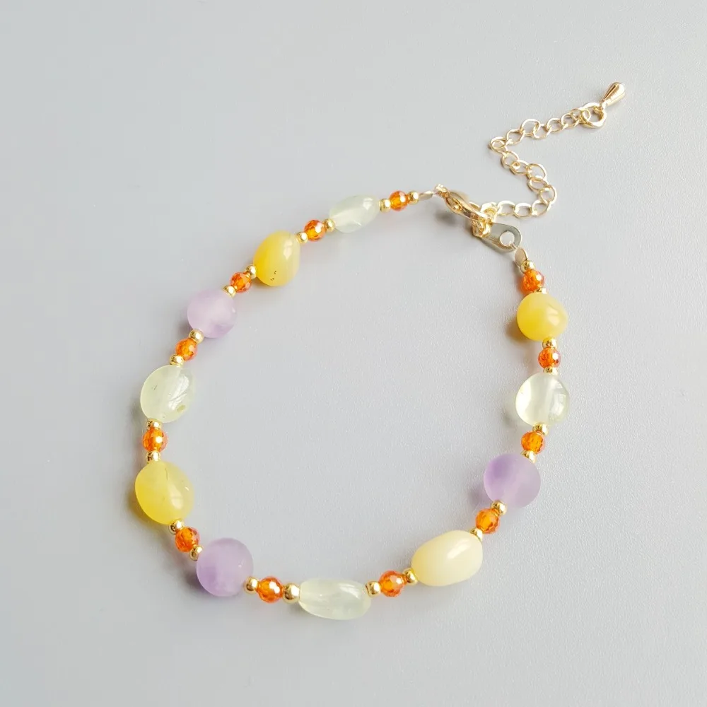 Lii Ji Real Light Amethyst Prehnite Yelllow Opal Natural Stone Bracelet Delicate Jewelry For Child or Women
Lii Ji Real Light Amethyst Prehnite Yelllow Opal Natural Stone Bracelet Delicate Jewelry For Child or Women