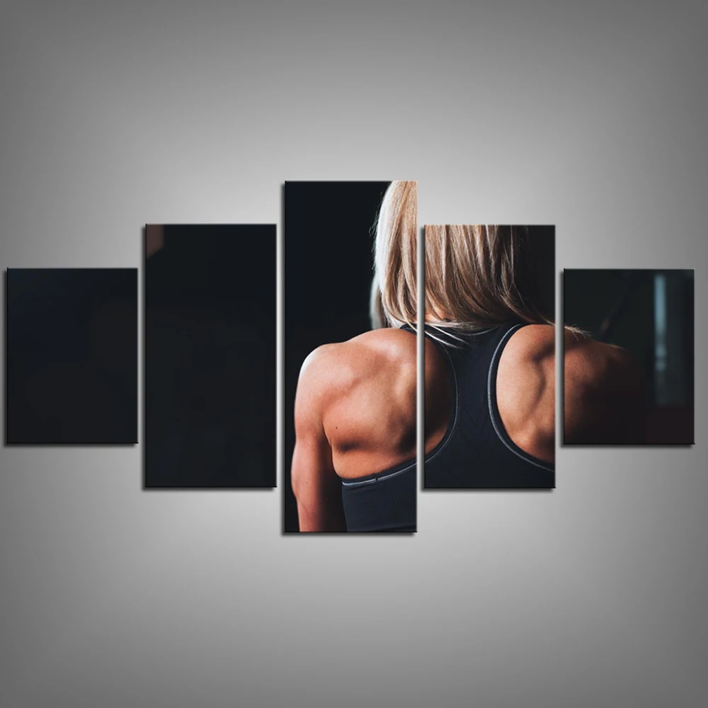 5 Piece Canvas Art Print a Back View of Muscle Girl Art Fitness Posters Women Fitness Models Poster Gym Decoration
5 Piece Canvas Art Print a Back View of Muscle Girl Art Fitness Posters Women Fitness Models Poster Gym Decoration
