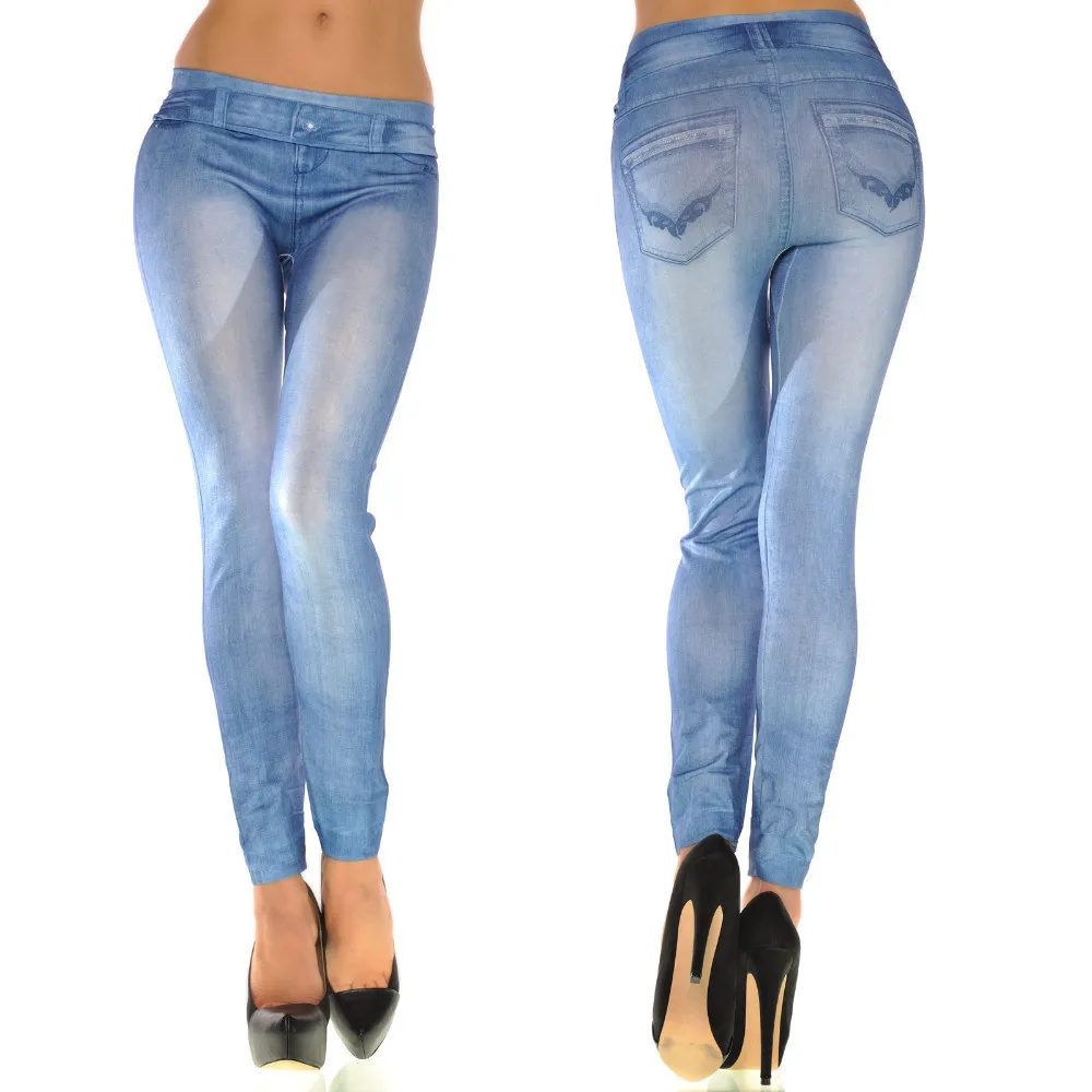Women Summer Style Leggings Fashion New White Distressed Faux Denim Leggings Seamless leggings Color Black Blue Leggins
Women Summer Style Leggings Fashion New White Distressed Faux Denim Leggings Seamless leggings Color Black Blue Leggins