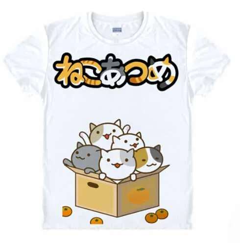 New Neko Atsume T-Shirt Anime The cat backyard Cosplay T shirt Fashion short-sleeve men women tops Tee
New Neko Atsume T-Shirt Anime The cat backyard Cosplay T shirt Fashion short-sleeve men women tops Tee