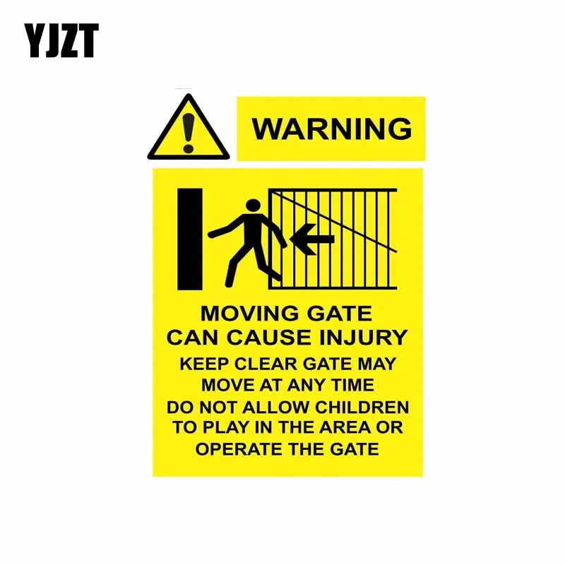 YJZT 9CM*13.4CM Car Sticker Warning MOVING GATE CAN CAUSE INJURY PVC Decal 12-0804
YJZT 9CM*13.4CM Car Sticker Warning MOVING GATE CAN CAUSE INJURY PVC Decal 12-0804