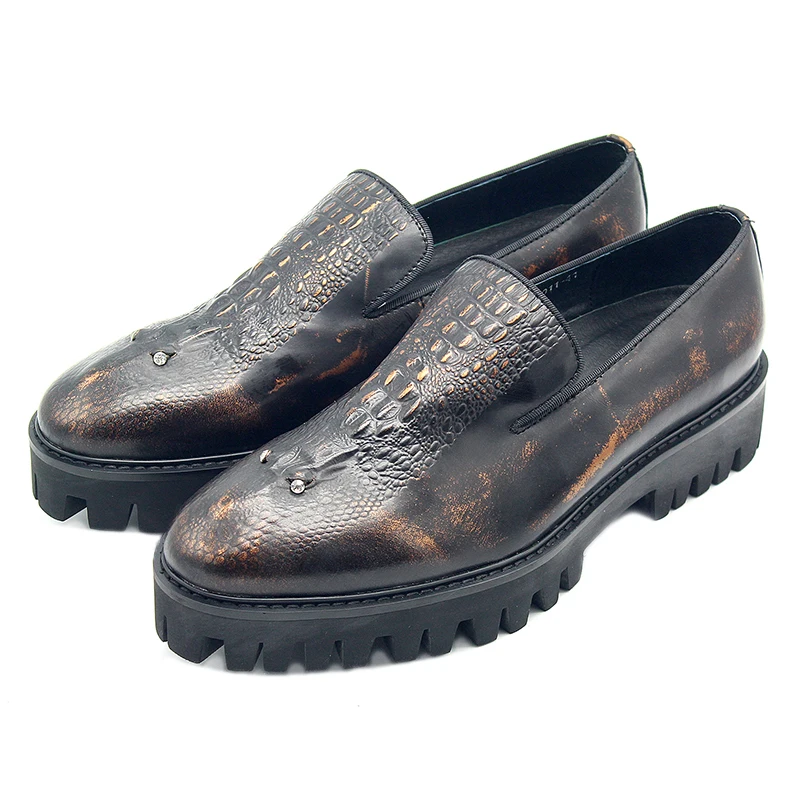 Crocodile Leather Slip on Mens Loafers Full Grain Leather Spring Fall High Qulity Men Oxfords
Crocodile Leather Slip on Mens Loafers Full Grain Leather Spring Fall High Qulity Men Oxfords