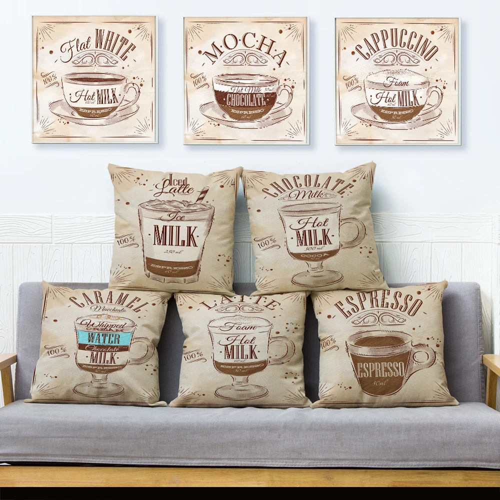 Modern Home Coffee Cup Print Cushion Cover 45*45cm Beige Linen Pillow Covers Throw Pillows Cases Sofa Home Decor Pillowcase
Modern Home Coffee Cup Print Cushion Cover 45*45cm Beige Linen Pillow Covers Throw Pillows Cases Sofa Home Decor Pillowcase