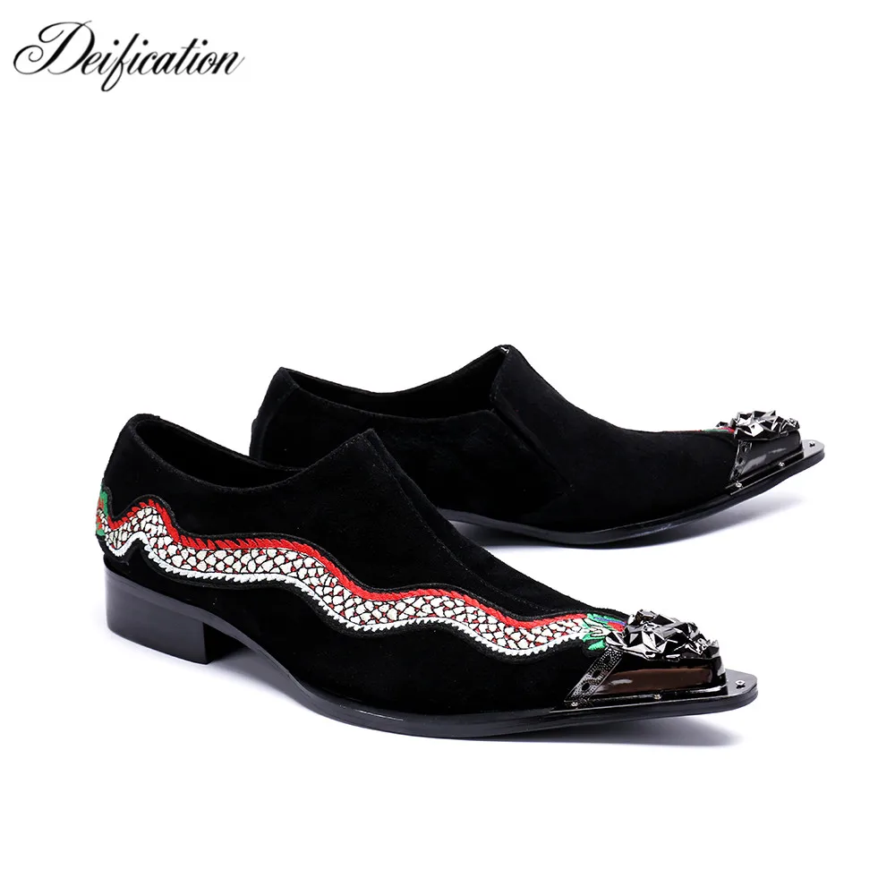 Deification Italian Leather Mens Dress Shoes Metal Pointy Toe Chaussure Homme Luxury Male Formal Party Shoes Flats Plus Size 47
Deification Italian Leather Mens Dress Shoes Metal Pointy Toe Chaussure Homme Luxury Male Formal Party Shoes Flats Plus Size 47