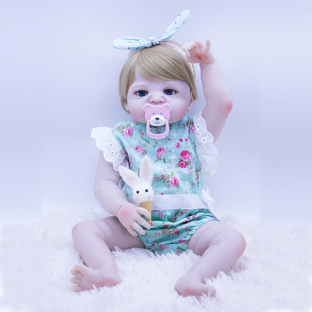 55cm Reborn Baby kurhn Doll all Silicone hard Vinyl Bebe Reborn Baby Toy and blue flower dress pullip For Children's Day Gifts
55cm Reborn Baby kurhn Doll all Silicone hard Vinyl Bebe Reborn Baby Toy and blue flower dress pullip For Children's Day Gifts
