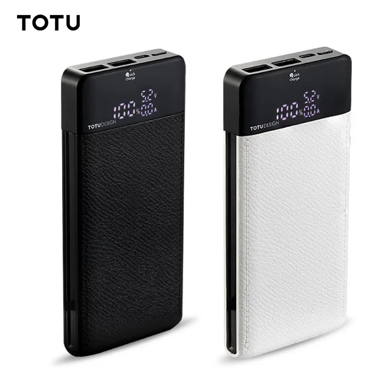 TOTU Quick Charge 3 0 power Bank 10000 мАч Dual USB lcd bank Внешнее зарядное устройство для iPhone Xiaomi
