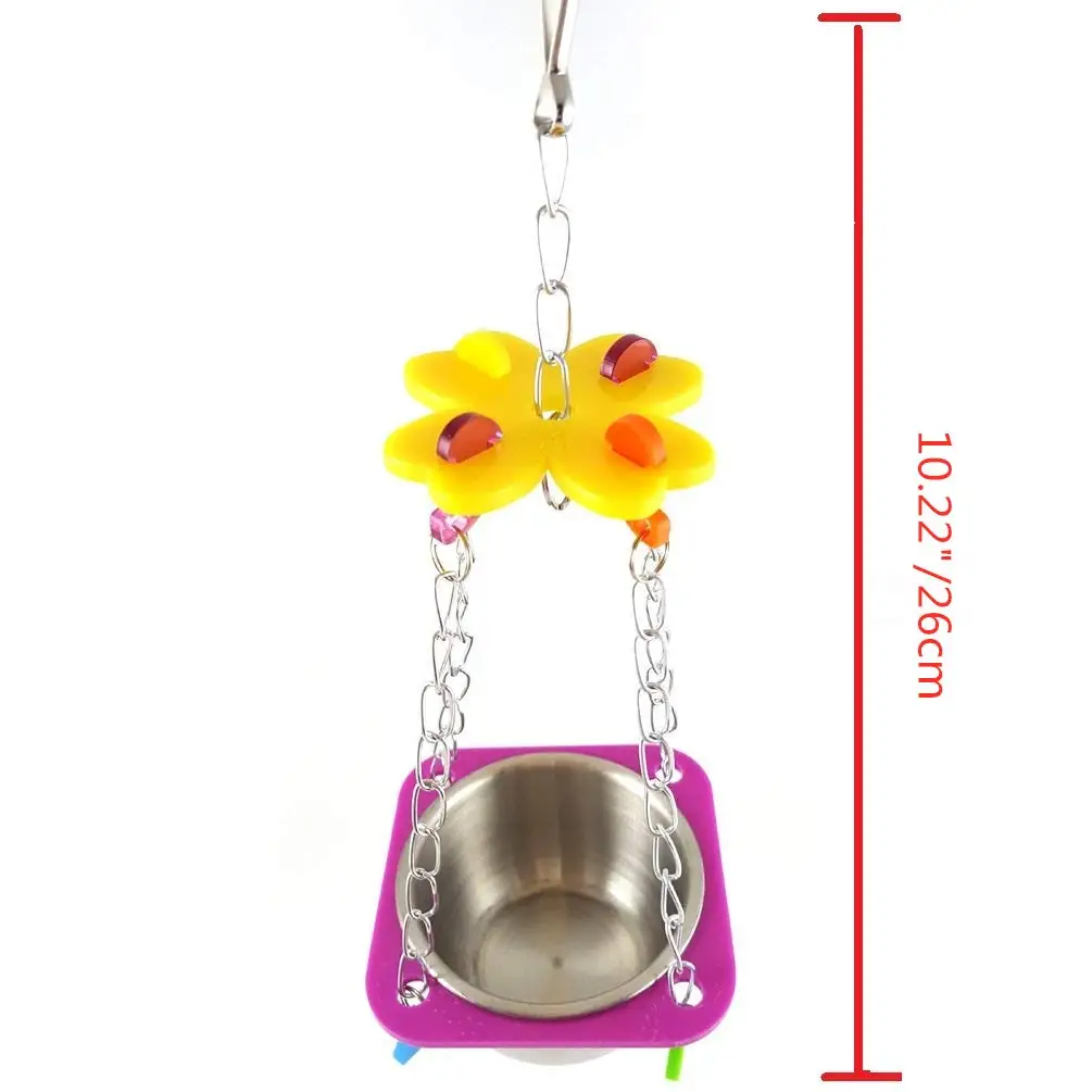 Pet Bird Stainless Steel Food Water Container Cup Hanging Feeder Swing Toy with Acrylic Accessories
Pet Bird Stainless Steel Food Water Container Cup Hanging Feeder Swing Toy with Acrylic Accessories