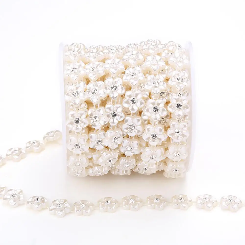 SOAPODE 15mm 10yards Artificial Flower Lace with rhinestone Flatback Pearl Beads Chain DIY Garland Wedding Decoration
SOAPODE 15mm 10yards Artificial Flower Lace with rhinestone Flatback Pearl Beads Chain DIY Garland Wedding Decoration