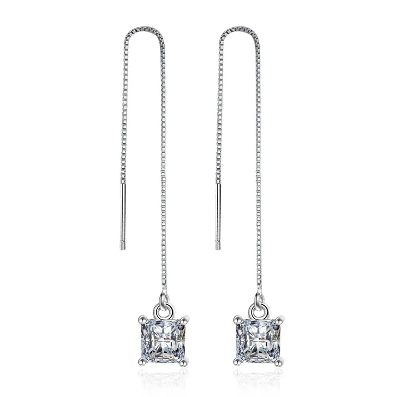 100% 925 sterling silver fashion square design shiny crystal long drop earrings for women jewelry wholesale birthday gift cheap
100% 925 sterling silver fashion square design shiny crystal long drop earrings for women jewelry wholesale birthday gift cheap