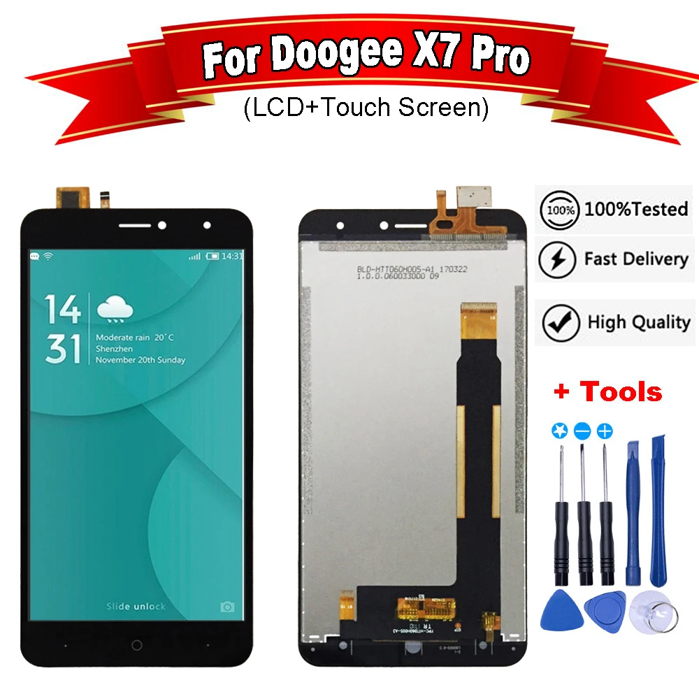 ЖК дисплей и дигитайзер сенсорного экрана для Doogee X7 Pro 6 0 дюйма сменный экран x7 +