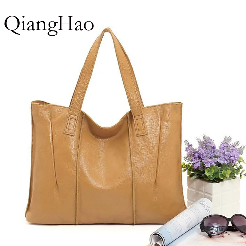 QiangHao Brand cow Leather Handbags Ladies Genuine Leather Tote Hand Bags Female Designer Shopper Shoulder Bags For Women
QiangHao Brand cow Leather Handbags Ladies Genuine Leather Tote Hand Bags Female Designer Shopper Shoulder Bags For Women
