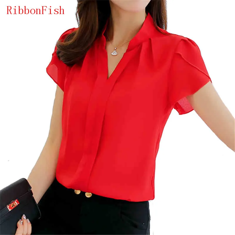 RibbonFish Women Summer Chiffon Blouses Shirts Lady Girls Casual V-Neck Short Sleeve Tops Shirts Blusas DD1038
RibbonFish Women Summer Chiffon Blouses Shirts Lady Girls Casual V-Neck Short Sleeve Tops Shirts Blusas DD1038