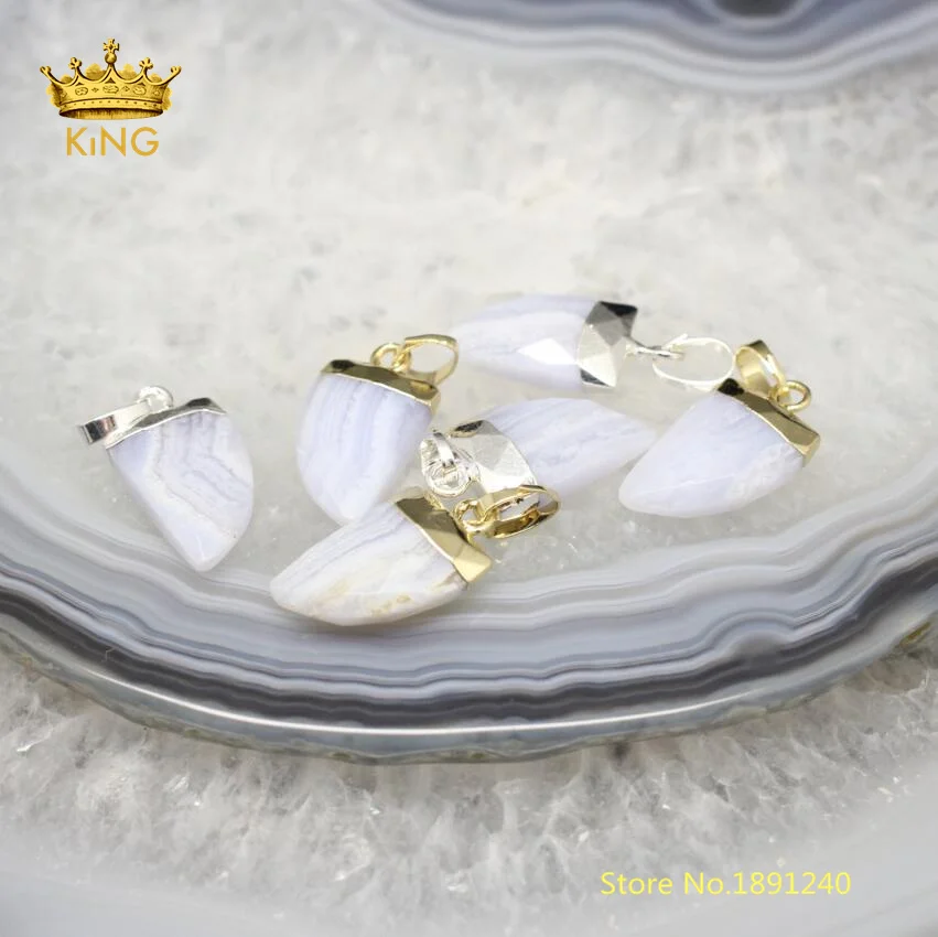 10pcs Faceted Blue Chalcedony Horn Pendants Jewelry,Natural Gems Stones Achate Plated Silvery/Gold Bails Charms Earrings DSS67-5
10pcs Faceted Blue Chalcedony Horn Pendants Jewelry,Natural Gems Stones Achate Plated Silvery/Gold Bails Charms Earrings DSS67-5