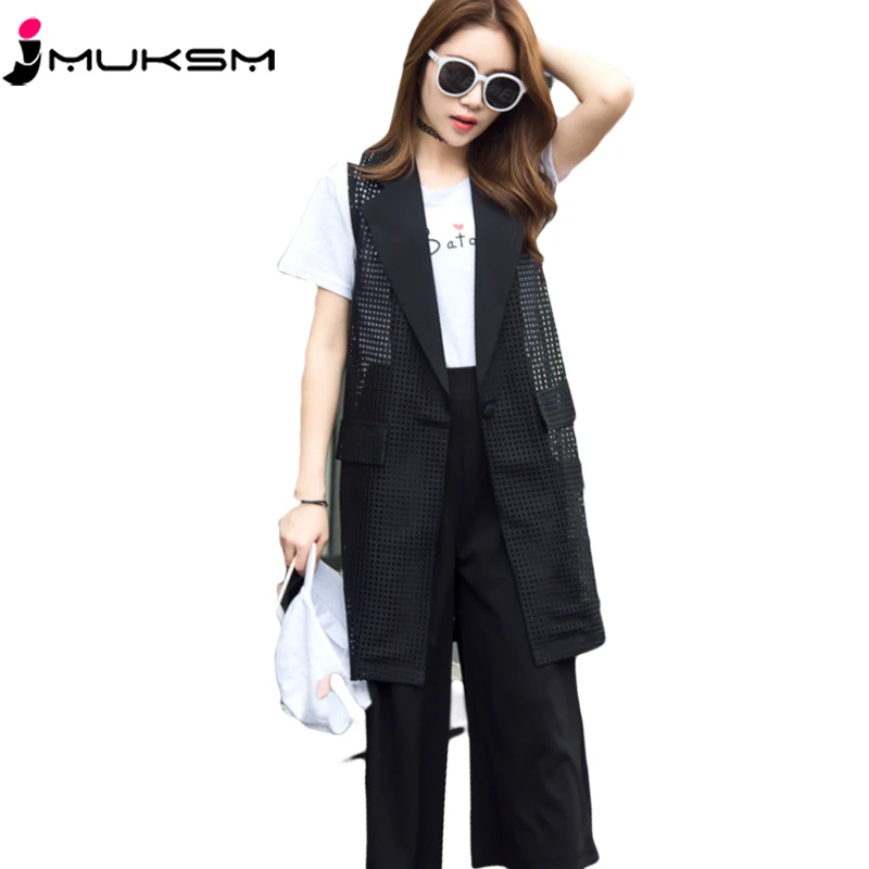 2018 Summer Pure color Mesh Women's Vests Lapel Outerwear Perspective Sexy gilet femme Medium Long One buckle Vest coats J245
2018 Summer Pure color Mesh Women's Vests Lapel Outerwear Perspective Sexy gilet femme Medium Long One buckle Vest coats J245