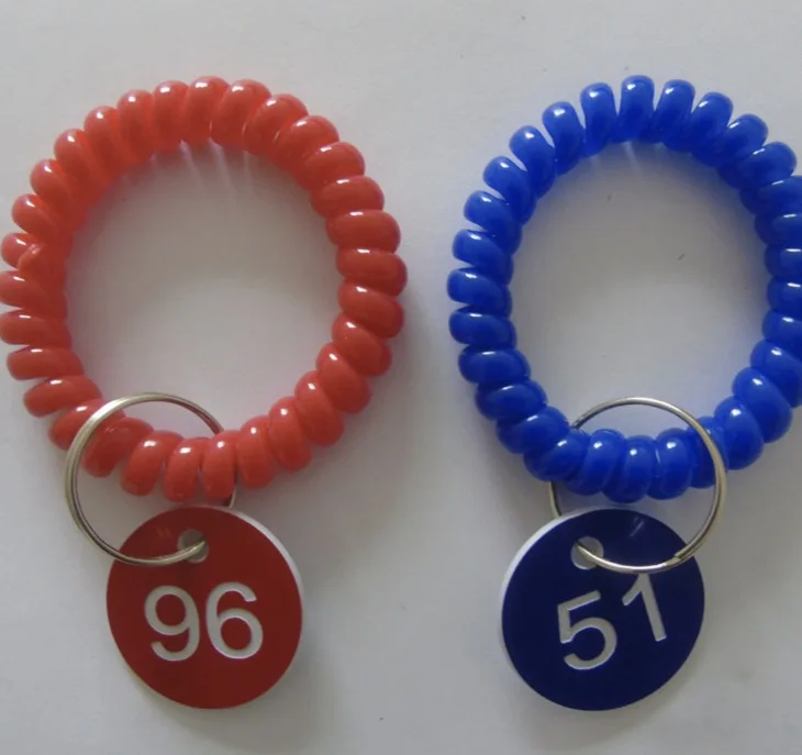 100pcs/lot. Diameter:30mm. (Number 1-100)ABS Number plate coil digital Sauna key card buckle plastic spring hand ring
100pcs/lot. Diameter:30mm. (Number 1-100)ABS Number plate coil digital Sauna key card buckle plastic spring hand ring