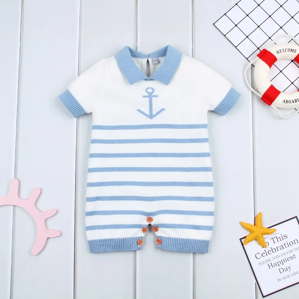 Baby Rompers Summer Cotton Knit Newborn Toddler Girls Sunsuit Clothes Blue Stripes Infant Boys Jumpsuits Kids One Piece Overalls
Baby Rompers Summer Cotton Knit Newborn Toddler Girls Sunsuit Clothes Blue Stripes Infant Boys Jumpsuits Kids One Piece Overalls