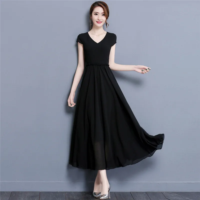 Black Tight High Waist Ruffle Chiffon Dress 2022 Summer Black V Neck Slim Solid Ankle Length Dress Elegant Vestidos
Black Tight High Waist Ruffle Chiffon Dress 2022 Summer Black V Neck Slim Solid Ankle Length Dress Elegant Vestidos